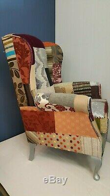 Patchwork Armchair / Fireside Wingback Chair