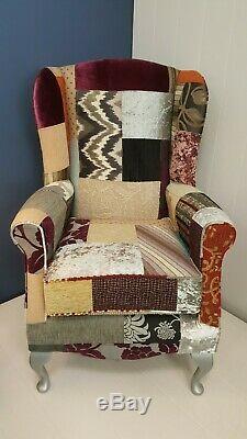 Patchwork Armchair / Fireside Wingback Chair