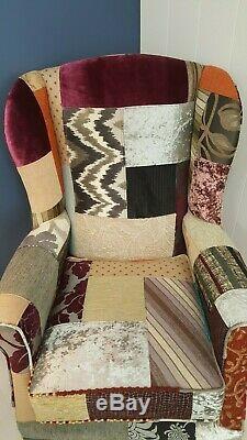 Patchwork Armchair / Fireside Wingback Chair