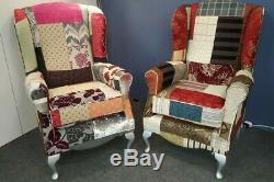 Patchwork Armchair / Fireside Wingback Chair