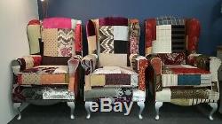 Patchwork Armchair / Fireside Wingback Chair