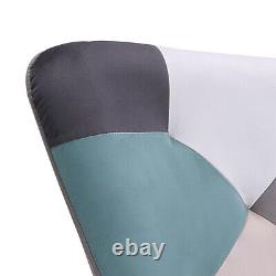 Patchwork Fabric Armchair Wing Back Chair Leisure Single Sofa Bedroom Fireside