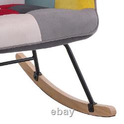 Patchwork Fabric Armchair Wing Back Chair Leisure Single Sofa Bedroom Fireside
