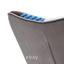 Patchwork Fabric Armchair Wing Back Chair Leisure Single Sofa Bedroom Fireside