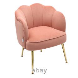 Petal Shape Scallop Back Velvet Armchair Fireside Wing Back Chair Lounge Sofa