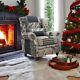 Prexmas Del Accent Wing Chair Fireside Cottage Charles Patchwork Beige Fabric