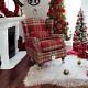 Pre Xmas Delivery Accent Wing Chair Fireside Cottage Balmoral Red Fabric Tartan