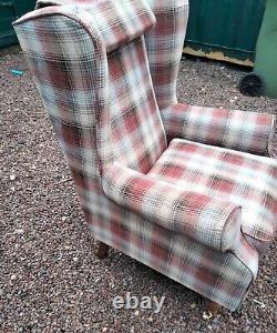Quality HSL fabric high back wingback fireside armchair with head cushion