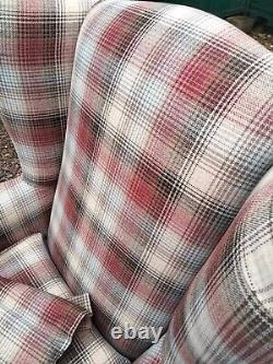 Quality HSL fabric high back wingback fireside armchair with head cushion