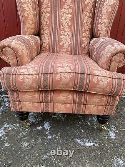 Quality Wing High Back Fireside Chair Armchair & Large Matching Stool