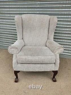 Quality Wingback Fireside Armchair With Ball & Claw Feet