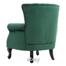 Queen Anne Style Velvet Armchair Oyster Back Chair Single Sofa Lounge Fireside