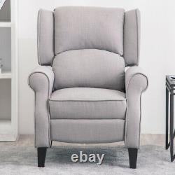 Recliner Armchair Retro Wingback Fabric Fireside Chair Sofa Upholstery Lounger