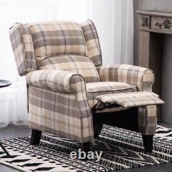 Recliner Armchair Retro Wingback Fabric Fireside Chair Sofa Upholstery Lounger