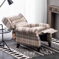 Recliner Armchair Retro Wingback Fabric Fireside Chair Sofa Upholstery Lounger