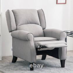 Recliner Armchair Retro Wingback Fabric Fireside Chair Sofa Upholstery Lounger