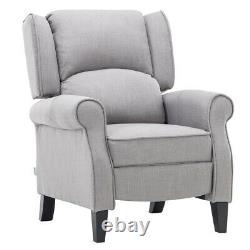 Recliner Armchair Retro Wingback Fabric Fireside Chair Sofa Upholstery Lounger