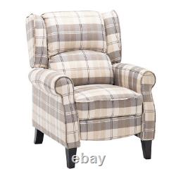 Recliner Armchair Retro Wingback Fabric Fireside Chair Sofa Upholstery Lounger