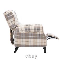 Recliner Armchair Retro Wingback Fabric Fireside Chair Sofa Upholstery Lounger