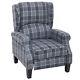 Recliner Armchair Wing Back Fireside Check Fabric Sofa Chair Lounge Cinema Chair