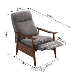 Recliner Armchair Wing Back Reclining Sofa Lounge Chair With Footrest Living Room