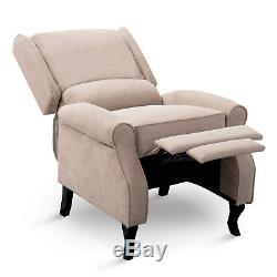 Recliner Chair Fabric Armchair Cinemo Lounge Eaton Wing Back Check Fireside Sofa