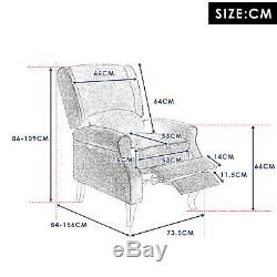 Recliner Chair Fabric Armchair Cinemo Lounge Eaton Wing Back Check Fireside Sofa