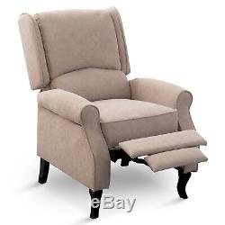 Recliner Chair Fabric Armchair Cinemo Lounge Eaton Wing Back Check Fireside Sofa