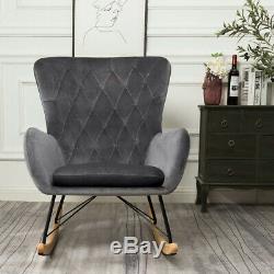 Recliner Rocking Chair Wing Back Armchair Fireside Corner Relax Sofa Upholstered