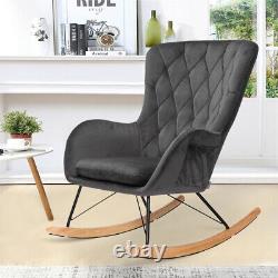 Recliner Rocking Chair Wing Back Armchair Fireside Corner Sofa Relax Upholstered