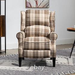 Recliner Sofa Armchair Fireside Push Back Recliner Chair with Footrest & Wood Legs