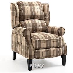 Recliner Sofa Armchair Fireside Push Back Recliner Chair with Footrest & Wood Legs