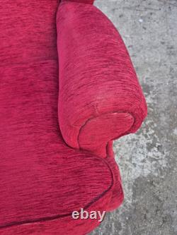 Red Dralon High Back Wing Back Armchair/Fireside Chair on Cabrio Legs