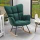Retro Rocking Chair Wing Back Armchair Bedroom Lazy Sofa Rocker Recliner Lounger