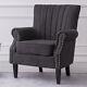 Retro Shell Back Armchair Fireside Sofa With Rivets Cushiony Cuddle Chair Lounge