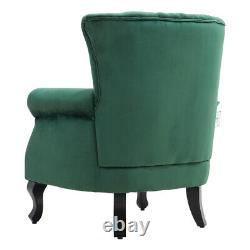 Retro Velvet Nailhead Armchair Oyster High Back Chair Lounge Fireside Sofa Seat