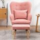 Retro Wing Back Armchair With Footstool Cushion Velvet Upholstery Fireside Chair