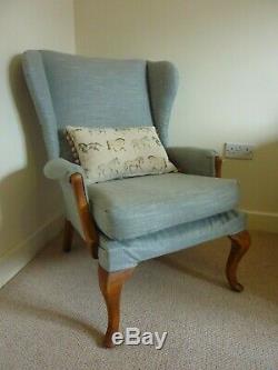 Reupholstered Parker Knoll Wingback Chair Fireside Armchair PK 918/19 Blue