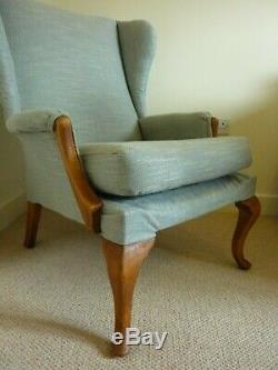 Reupholstered Parker Knoll Wingback Chair Fireside Armchair PK 918/19 Blue