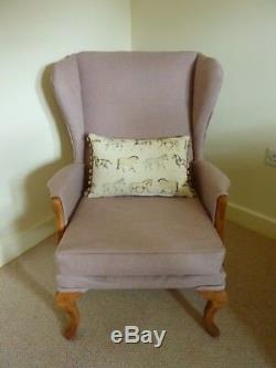 Reupholstered Parker Knoll Wingback Chair Fireside Armchair PK 918/19 Pink