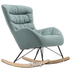 Rocking Chair Wingback Armchair Upholstered Rocker Fireside Sofa Lounge Seats UK