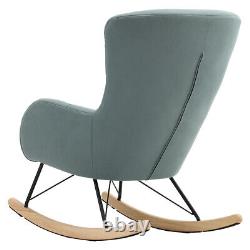 Rocking Chair Wingback Armchair Upholstered Rocker Fireside Sofa Lounge Seats UK