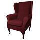 Ruby Red Wingback Armchair Fireside Chair In Camden Fabric