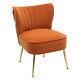 Scallop Back Accent Chair Armless Wing Back Chair Fireside Lounge Chair Orange