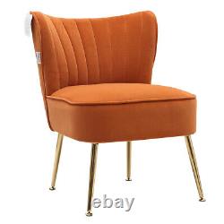 Scallop Back Accent Chair Armless Wing Back Chair Fireside Lounge Chair Orange