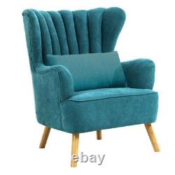 Scallop Wing Back Armchair Fireside Bedroom Lounge Chair Single Sofa withCushion