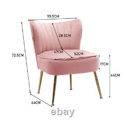 Scalloped Back Fireside Sofa Velvet Padded Seat Petal Accent Dining Chair Lounge