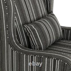 Sherborne Fireside Chair Grey Stripe Fabric