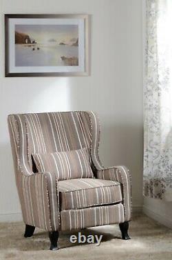 Sherborne Fireside Chair in Beige Stripe Fabric