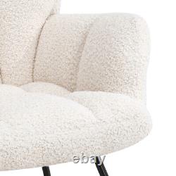 Sherpa Fleece Upholstered Rocking Chair Sofa Leisure Rocker Recliner Armchair